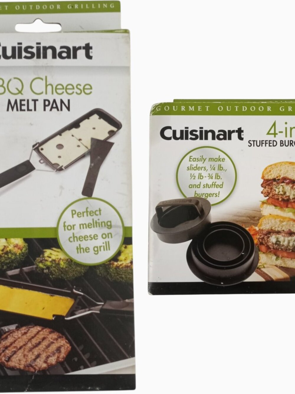 NEW Cuisinart Bundle - 4 in 1 Burger Press & BBQ Cheese Melt Pan